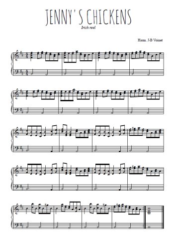 Téléchargez l'arrangement pour piano de la partition de Jenny's chickens en PDF